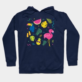 Summer Tropical Flamingo Pattern Hoodie